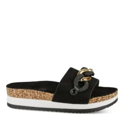 Mules Liège NOIR Femme Motif Chaîne A Enfiler