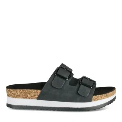 Mules Liège NOIR Femme Motif Uni A Enfiler
