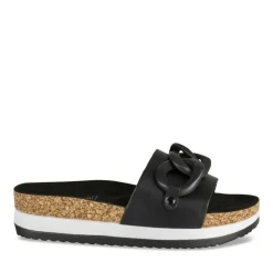Mules Liège NOIR Femme Motif Chaîne A Enfiler