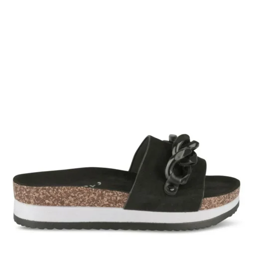 Mules Liège NOIR Femme Motif Chaîne A Enfiler