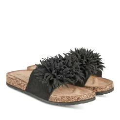Mules Liège NOIR Femme Motif Uni A Enfiler
