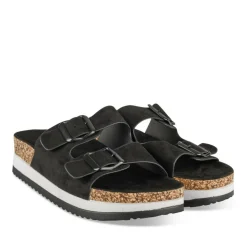 Mules Liège NOIR Femme Motif Uni A Enfiler