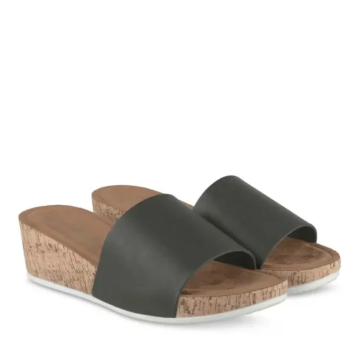 Mules Liège NOIR Femme Motif Uni A Enfiler