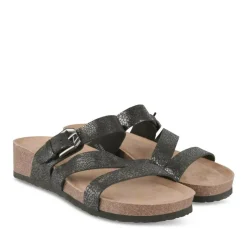 Mules Liège NOIR Femme Motif Animal A Enfiler