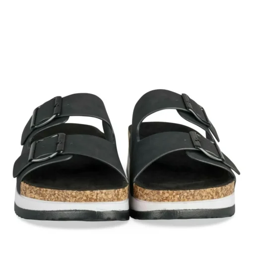 Mules Liège NOIR Femme Motif Uni A Enfiler
