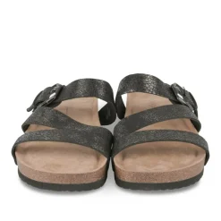 Mules Liège NOIR Femme Motif Animal A Enfiler