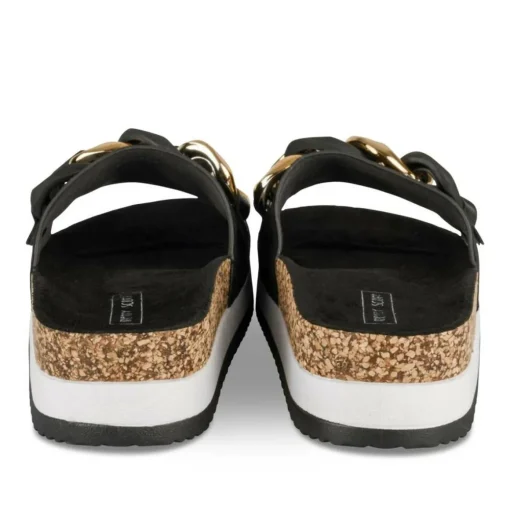 Mules Liège NOIR Femme Motif Chaîne A Enfiler