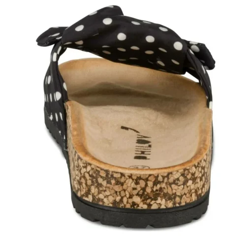 Mules Liège NOIR Femme Motif A Pois A Enfiler