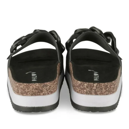 Mules Liège NOIR Femme Motif Chaîne A Enfiler