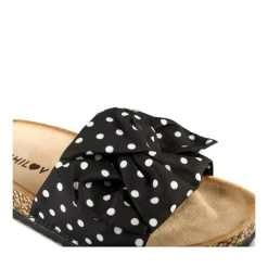 Mules Liège NOIR Femme Motif A Pois A Enfiler