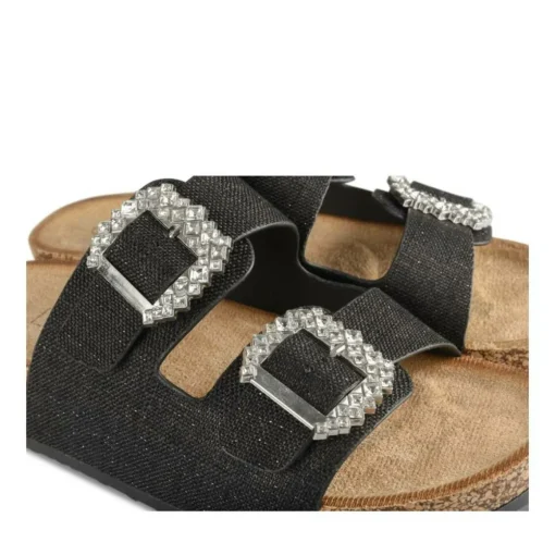 Mules Liège NOIR Femme Motif Perle A Enfiler