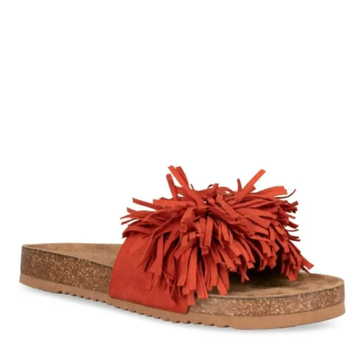 Mules Liège ROUGE Femme A Enfiler