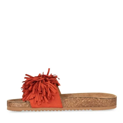 Mules Liège ROUGE Femme A Enfiler