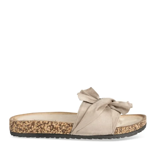 Mules Liège TAUPE Femme Motif Uni A Enfiler