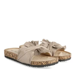 Mules Liège TAUPE Femme Motif Uni A Enfiler