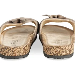 Mules Liège TAUPE Femme Motif Uni A Enfiler