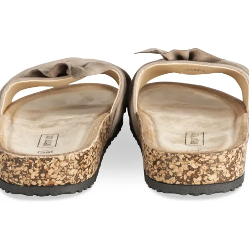 Mules Liège TAUPE Femme Motif Uni A Enfiler