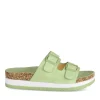 Mules Liège VERT Femme Motif Uni A Enfiler