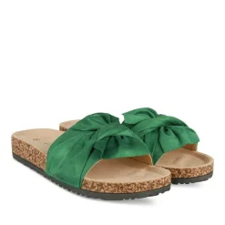 Mules Liège VERT Femme Motif Uni A Enfiler