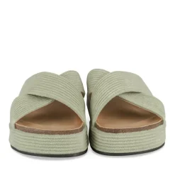 Mules Liège VERT Femme Motif Uni A Enfiler