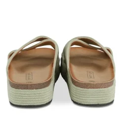 Mules Liège VERT Femme Motif Uni A Enfiler