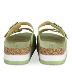 Mules Liège VERT Femme Motif Uni A Enfiler