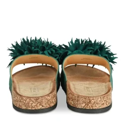 Mules Liège VERT Femme Motif Uni A Enfiler