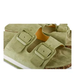 Mules Liège VERT Femme Motif Uni A Enfiler