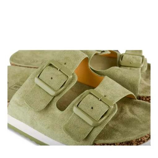 Mules Liège VERT Femme Motif Uni A Enfiler