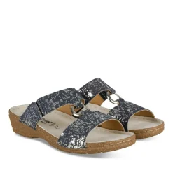 Mules MARINE Femme CUIR Motif Uni A Enfiler