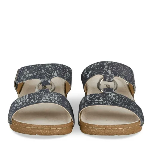 Mules MARINE Femme CUIR Motif Uni A Enfiler