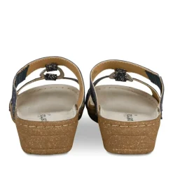 Mules MARINE Femme CUIR Motif Uni A Enfiler