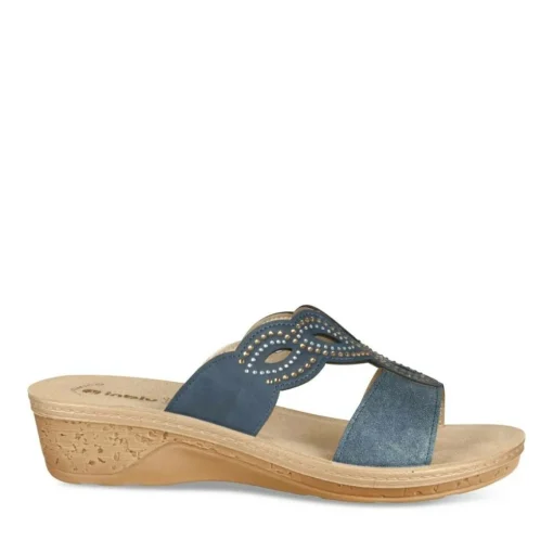 Mules MARINE Femme Motif Uni A Enfiler