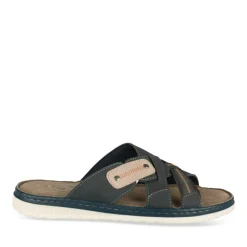 Mules MARINE Homme CUIR Motif Uni A Enfiler