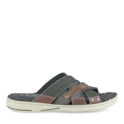 Mules MARINE Homme CUIR Motif Uni A Enfiler