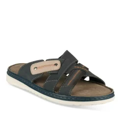 Mules MARINE Homme CUIR Motif Uni A Enfiler