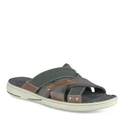 Mules MARINE Homme CUIR Motif Uni A Enfiler