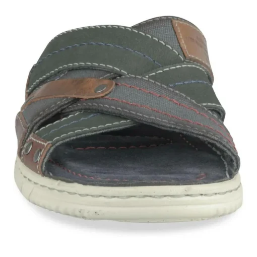Mules MARINE Homme CUIR Motif Uni A Enfiler