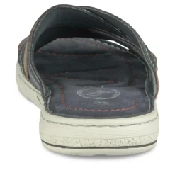 Mules MARINE Homme CUIR Motif Uni A Enfiler