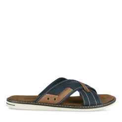 Mules MARINE Homme Motif Uni A Enfiler