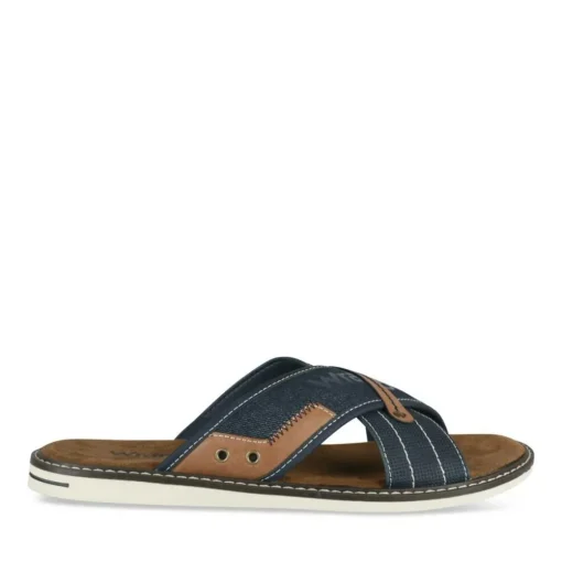 Mules MARINE Homme Motif Uni A Enfiler