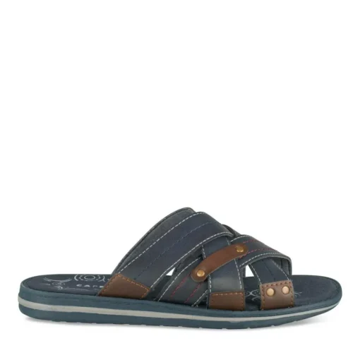 Mules MARINE Homme Motif Uni A Enfiler