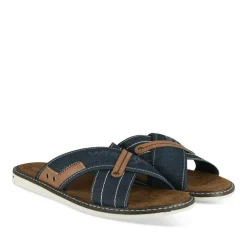 Mules MARINE Homme Motif Uni A Enfiler