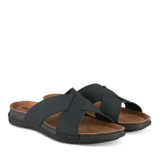 Mules MARINE Homme Motif Uni A Enfiler
