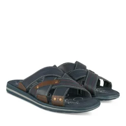 Mules MARINE Homme Motif Uni A Enfiler