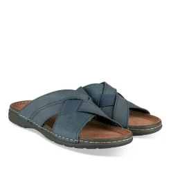 Mules MARINE Homme Motif Uni A Enfiler