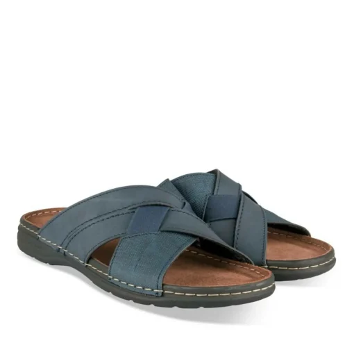 Mules MARINE Homme Motif Uni A Enfiler
