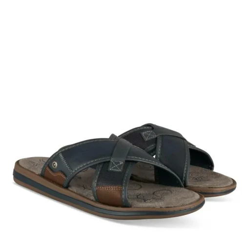Mules MARINE Homme Motif Uni A Enfiler
