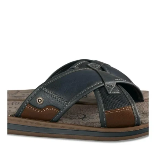 Mules MARINE Homme Motif Uni A Enfiler