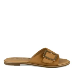 Mules MARRON Femme Motif Uni A Enfiler